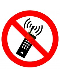 Senyal prohibició "PROHIBIT L'ÚS DE TELÈFONS MÒBILS"